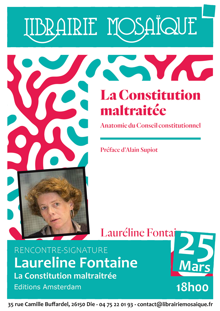 Rencontre et signature avec Lauréline Fontaine pour son livre « La Constitution maltraitée »